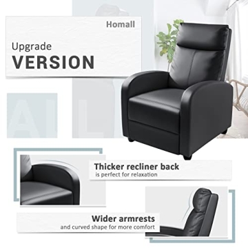 Affordable Homall Recliner Chair with Premium PU Leather Comfort