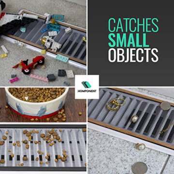 Homponent Floor Register Trap/Vent Mesh - 4 x10 Silicon Magnetic Air Vent Screen Cover, Easy Install Vent Bug Mesh Perfect for Wall/Ceiling/Floor Air Vent Filters. 2-Pack (4 x10, Black)