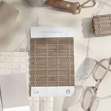 MOOD Custom Bamboo Shades | Rustic | Top Down Bottom Up Cordless | Bamboo Roman Shades for Windows and Doors (Natural Woven) | Rustic Oak (Great Privacy) | 18" W x 36" H