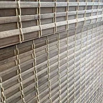 MOOD Custom Bamboo Shades | Rustic | Top Down Bottom Up Cordless | Bamboo Roman Shades for Windows and Doors (Natural Woven) | Rustic Oak (Great Privacy) | 18" W x 36" H