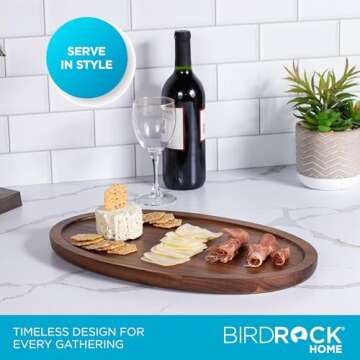 Acacia Wooden Cheese Board Serving Tray - Elegant & Durable