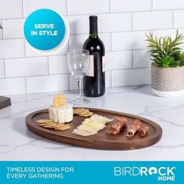 Acacia Wooden Cheese Board Serving Tray - Elegant & Durable