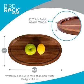 Acacia Wooden Cheese Board Serving Tray - Elegant & Durable