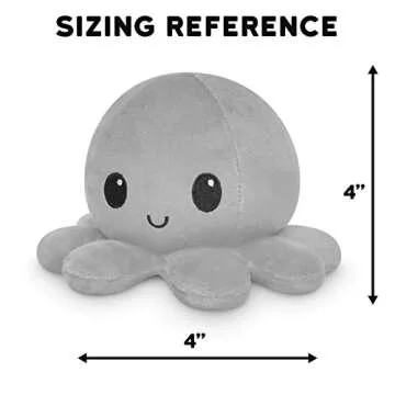 TeeTurtle - The Original Reversible Octopus Plushie - Green Happy + Aqua Worried - Cute Sensory Fidget Stuffed Animals That Show Your Mood, 4 inch