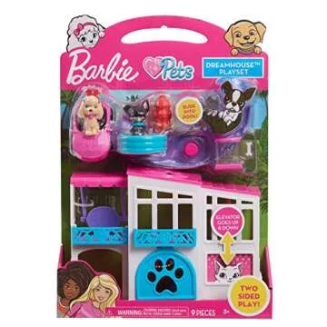 Barbie Pet Dreamhouse Playset for Kids 3+, 10 Pieces Included