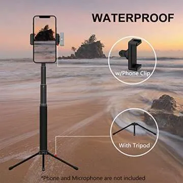 RECFINE Wireless Microphone Interview Handle for RODE Wireless GO I II, 18.5" Extension Handheld with Cold Shoes Clip Adapter and Tripod for DJI Hollyland Lark 150 Movo SYNCO G1/A2 Lavalier Mic