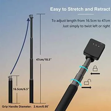 RECFINE Wireless Microphone Interview Handle for RODE Wireless GO I II, 18.5" Extension Handheld with Cold Shoes Clip Adapter and Tripod for DJI Hollyland Lark 150 Movo SYNCO G1/A2 Lavalier Mic