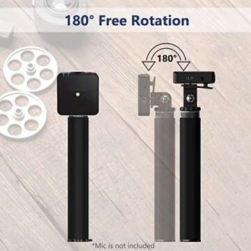 RECFINE Wireless Microphone Interview Handle for RODE Wireless GO I II, 18.5" Extension Handheld with Cold Shoes Clip Adapter and Tripod for DJI Hollyland Lark 150 Movo SYNCO G1/A2 Lavalier Mic