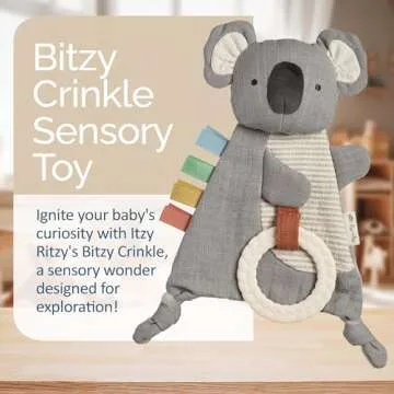 Itzy Ritzy - Bitzy Crinkle Sensory Toy Koala with Crinkle Sound for Babies & Toddlers - Features Sof...