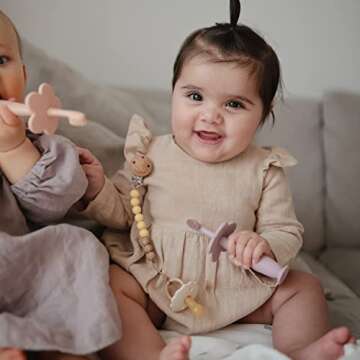 Mushie 100% Silicone Baby Pacifier Clip Eva - Muted Yellow