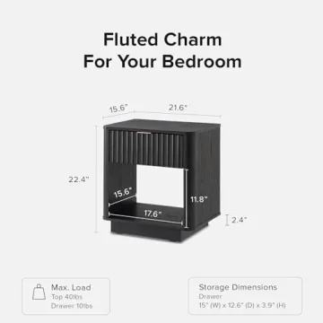 Stunning mopio Brooklyn Night Stand with Ample Storage