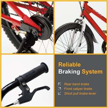 RoyalBaby Kid’s Bike - 20" Red Freestyle Bicycle