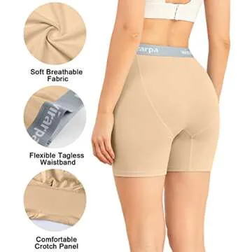 wirarpa Women's Boxer Briefs Cotton Underwear Anti Chafing Boy Shorts Panties 5.5" Inseam 4 Pack Assorted Small