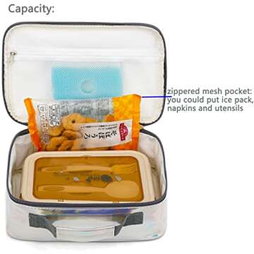 FlowFly Kids Lunch box Insulated Soft Bag Mini Cooler Back to School Thermal Meal Tote Kit for Girls, Boys, Silvery