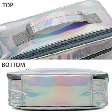 FlowFly Kids Lunch box Insulated Soft Bag Mini Cooler Back to School Thermal Meal Tote Kit for Girls, Boys, Silvery