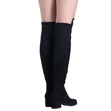 Shoe'N Tale Chunky Block Low Heel Over The Knee Boots for Women