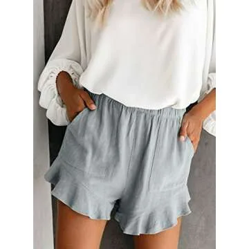 HUUSA Women's Comfy Summer Beach Shorts with Pockets