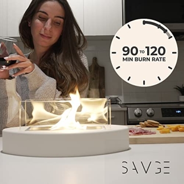 SAVGE Tabletop Fire Pit - 90+ Min Burn for Home Decor