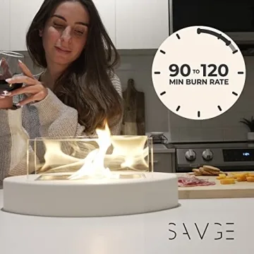 SAVGE Tabletop Fire Pit - 90+ Min Burn for Home Decor