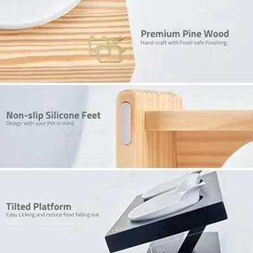 ViviPet Elevated Cat Feeder with Ceramic Bowls & Stand