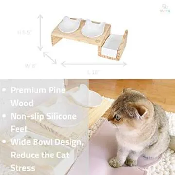 ViviPet Elevated Cat Feeder with Ceramic Bowls & Stand