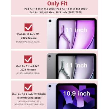 TiMOVO iPad Air 11 Inch Case - Slim Hard Translucent Back, Auto Wake/Sleep - Rose Gold