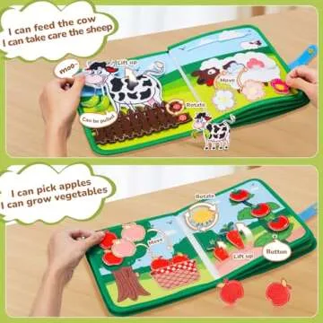 Farm Busy Book for Toddlers 1-3 - 1 Year Old Boys Girls Gifts Toys, Educational Quiet Activity Book ...