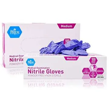 MedPride Powder-Free Nitrile Exam Gloves - 100 Pack - Durable Protection