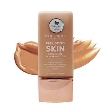 Profusion Cosmetics Lightweight Liquid Foundation for a Flawless and Elegant Radiance, Breathable Makeup for Improves Uneven Skin Tone, Cruelty-Free - Medium 3