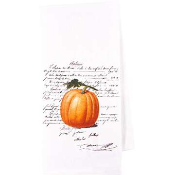 KAF Home Pantry Kitchen Holiday Dish Towel Set of 4, Cotton, 18 x 28-inch (Pumpkin Words)