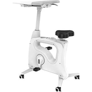 FlexiSpot Desk Exercise Bike Home Office Standing Desk Cycle, Deskcise Pro - White
