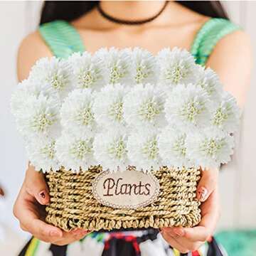 HinyoCo 30 Pcs Artificial Chrysanthemums Heads Ball Flowers，Silk Chrysanthemum Ball Bouquet White Bouquets Hydrangea for Home Office Coffee House Parties and Wedding（Milk White）