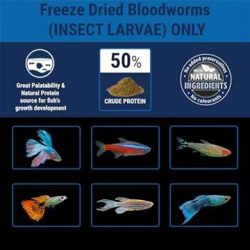 Tetra BloodWorms 0.25 Oz, Freeze-Dried Food for Freshwater and Saltwater Fish, Seafood (Pack of 1)