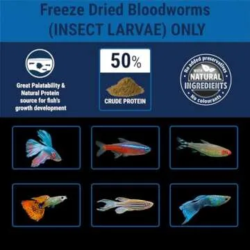 Tetra BloodWorms 0.25 Oz, Freeze-Dried Food for Freshwater and Saltwater Fish, Seafood (Pack of 1)