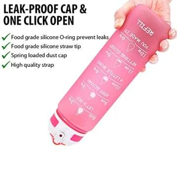 Gold Armour Motivational 32oz Water Bottle - Leakproof & BPA Free