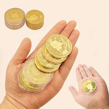 Tooth Fairy Coins Reward Commemorative Coin Collection Experience Gift for Lost Teeth Kids(6pcs)