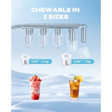 ecozy Ice Makers Countertop, Portable Ice Machine with Carry Handle, Ice in 6Mins, 26 lbs/Day, Auto-Cleaning Ice Maker with Basket and Scoop, for Home/Kitchen/Camping/RV