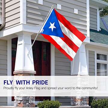 ANLEY Fly Breeze 3x5 Foot Puerto Rico Flag - Vivid Color and Fade proof - Canvas Header and Double S...