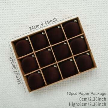 Maritown Velvet Christmas Ornaments Balls 12 Pcs 2.4 Inches Flocked Plastic Shatterproof Xmas Ball H...