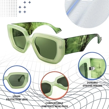 Feisedy Oversized Square Sunglasses for Sun Protection and Style