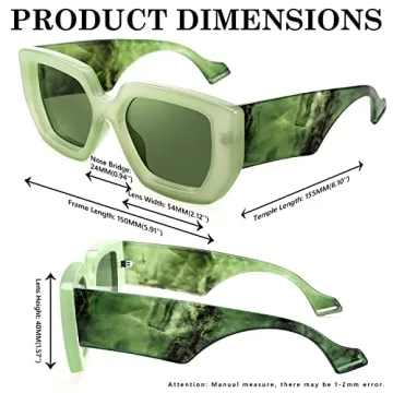 Feisedy Oversized Square Sunglasses for Sun Protection and Style