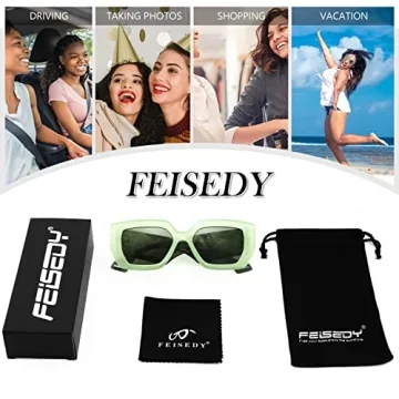 Feisedy Oversized Square Sunglasses for Sun Protection and Style