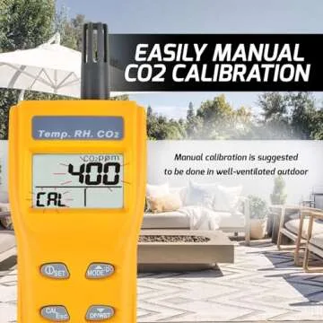 CO2 Meter Air Quality Monitor Handheld CO2 Monitor 0~9999ppm Measurement Carbon Dioxide Temperature Humidity Detector NDIR Sensor Indoor Outdoor Air Quality Tester