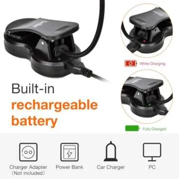 iGoober Amber Book Light, Rechargeable Blue Light Blocking Reading Light, Clip on Book Lamp, 3 Brightness Eye Care Sleep Aid Lights, for Kids, Bookworms and Kindle