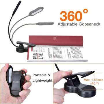 iGoober Amber Book Light, Rechargeable Blue Light Blocking Reading Light, Clip on Book Lamp, 3 Brightness Eye Care Sleep Aid Lights, for Kids, Bookworms and Kindle