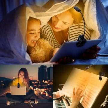 iGoober Amber Book Light, Rechargeable Blue Light Blocking Reading Light, Clip on Book Lamp, 3 Brightness Eye Care Sleep Aid Lights, for Kids, Bookworms and Kindle