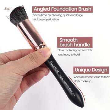 Makeup Brush Set, MAANGE 25 Pcs Makeup Brushes Premium Synthetic Foundation Eyeshadow Blush Brush Travel Blending Concealers Face Powder Eye Makeup Brush with Black Case