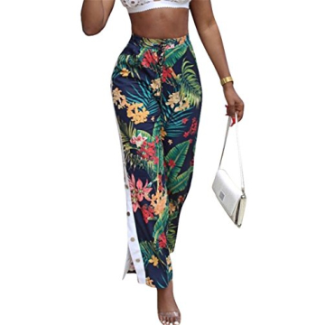 Women's Floral Printed High Waist Bodycon Leggings Pants