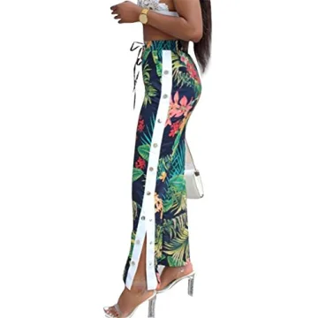 Women's Floral Printed High Waist Bodycon Leggings Pants