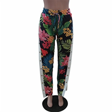 Women's Floral Printed High Waist Bodycon Leggings Pants